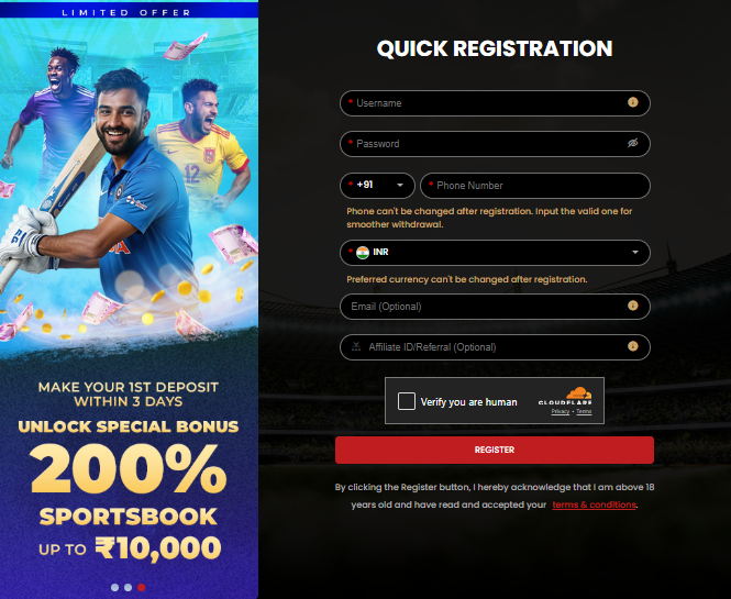 12bet registration page
